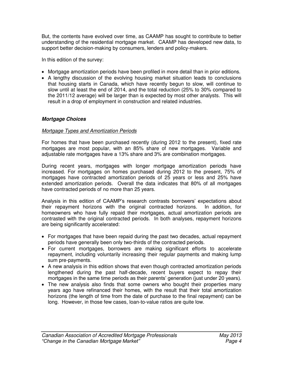 Change in the Canadian Mortgage Market - Caamp, Page 5