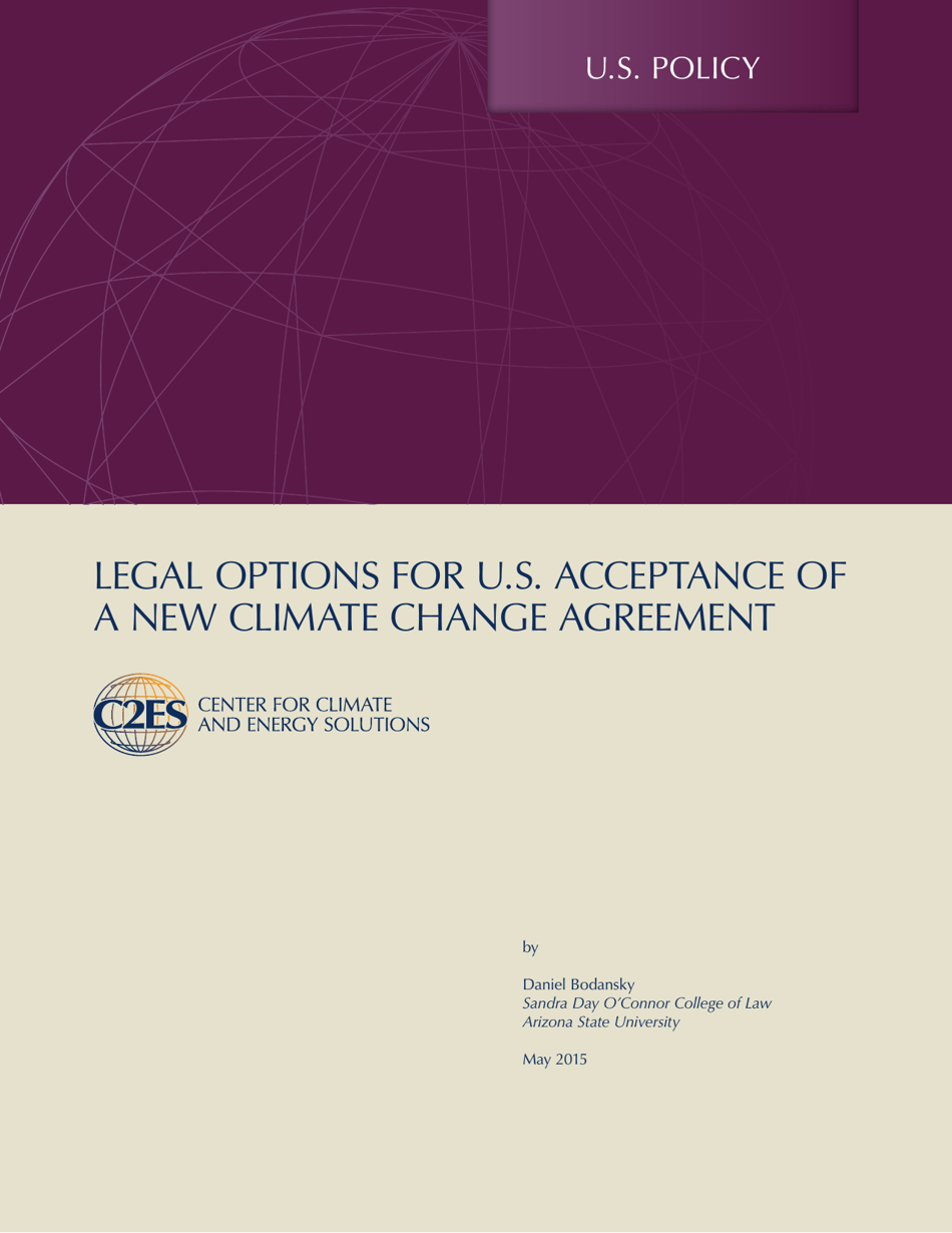 Legal Options for U.S. Acceptance of a New Climate Change Agreement - Center for Climate and Energy Solutions, Page 1