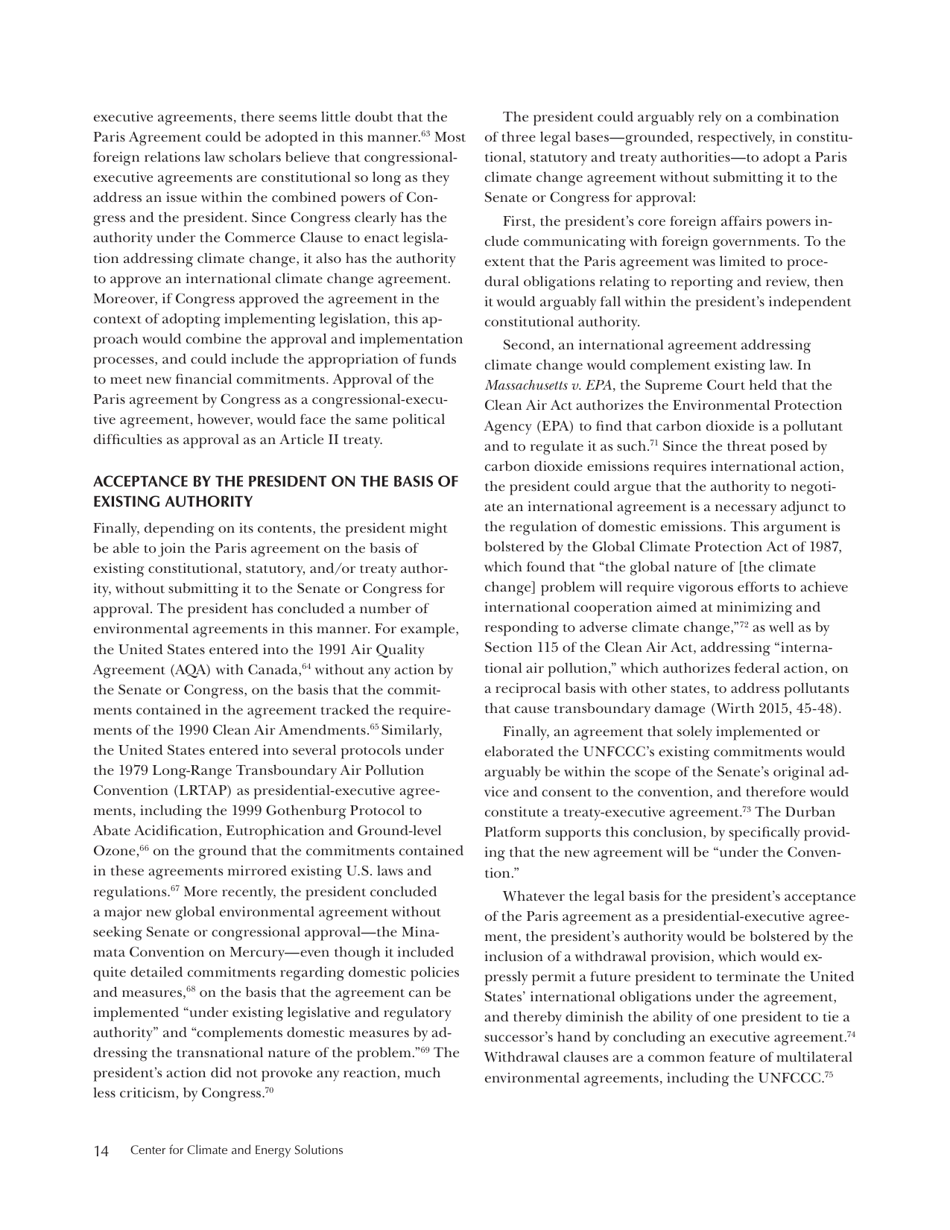 Legal Options for U.S. Acceptance of a New Climate Change Agreement - Center for Climate and Energy Solutions, Page 22