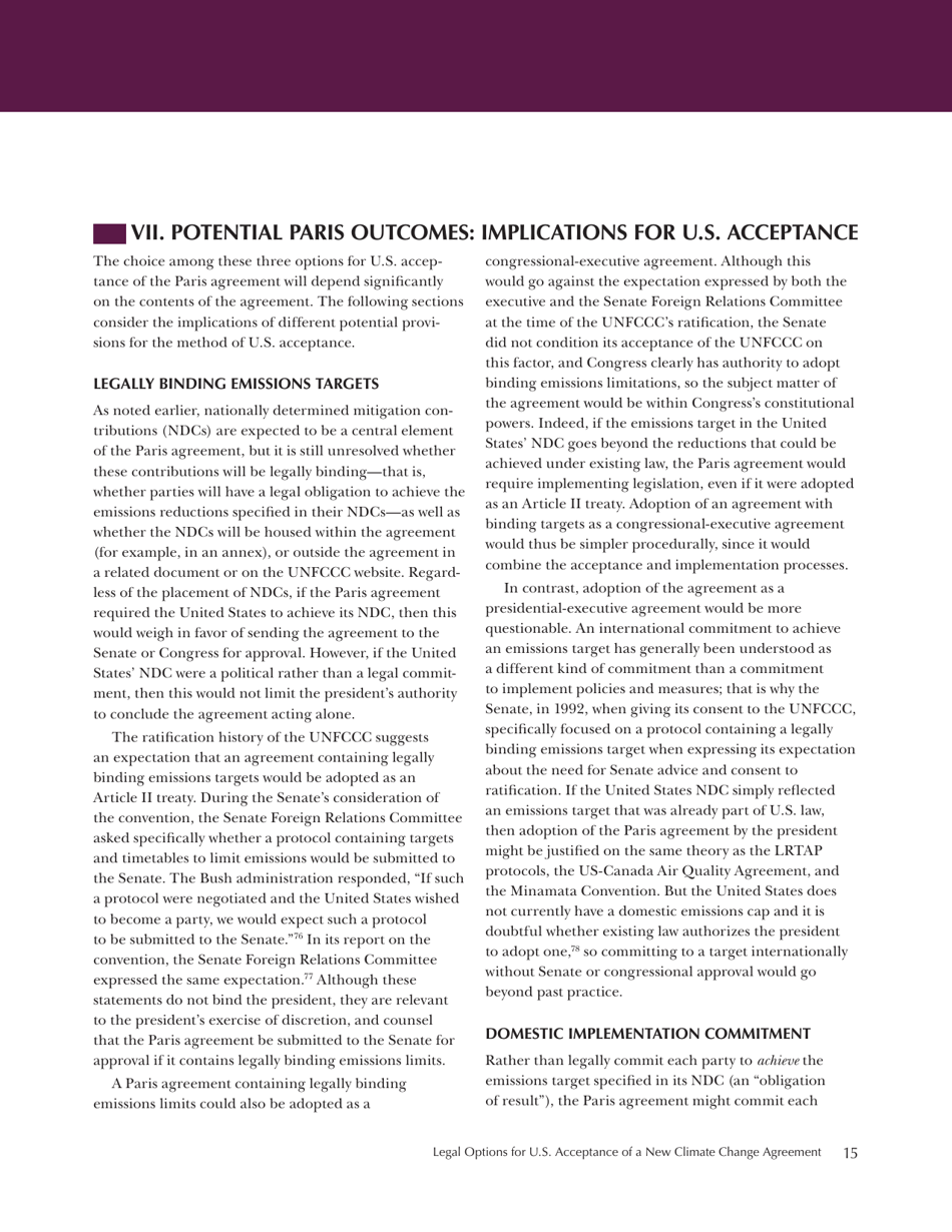 Legal Options for U.S. Acceptance of a New Climate Change Agreement - Center for Climate and Energy Solutions, Page 23