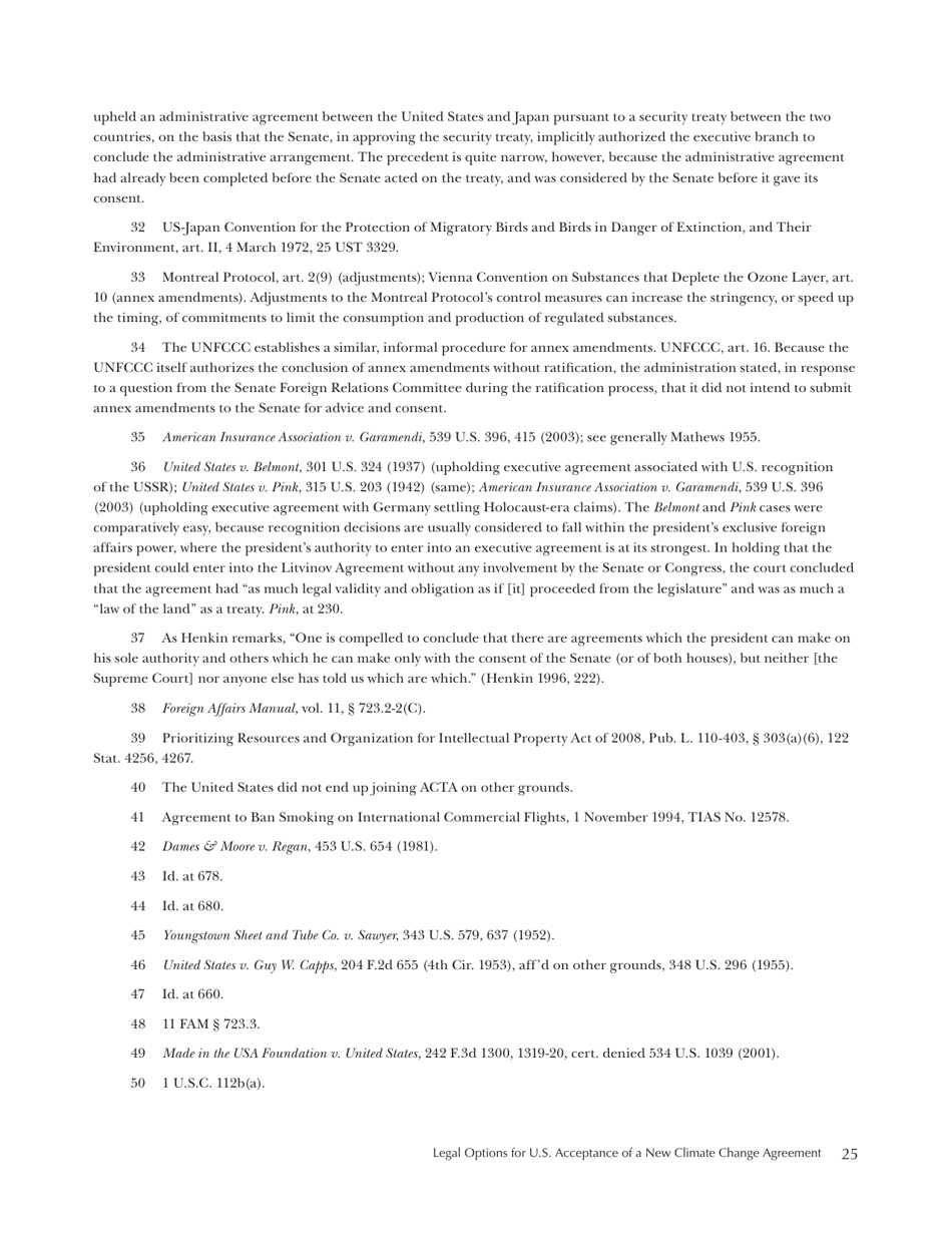 Legal Options for U.S. Acceptance of a New Climate Change Agreement - Center for Climate and Energy Solutions, Page 33