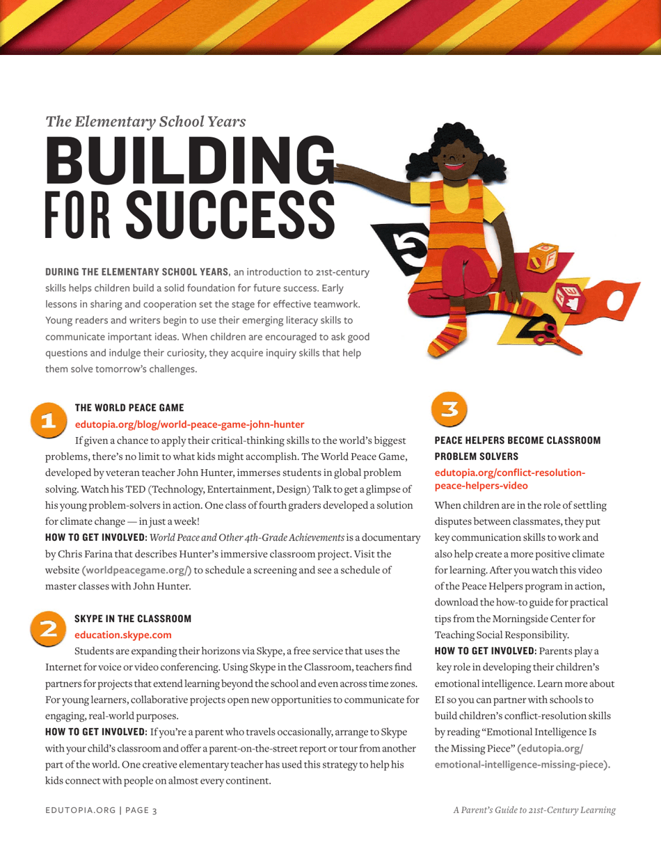 A Parent's Guide to 21st-Century Learning - Edutopia Download Printable ...