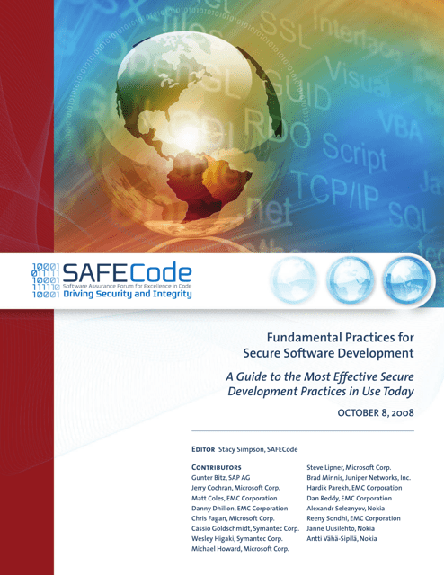 Printable document - Fundamental Practices for Secure Software Development poster