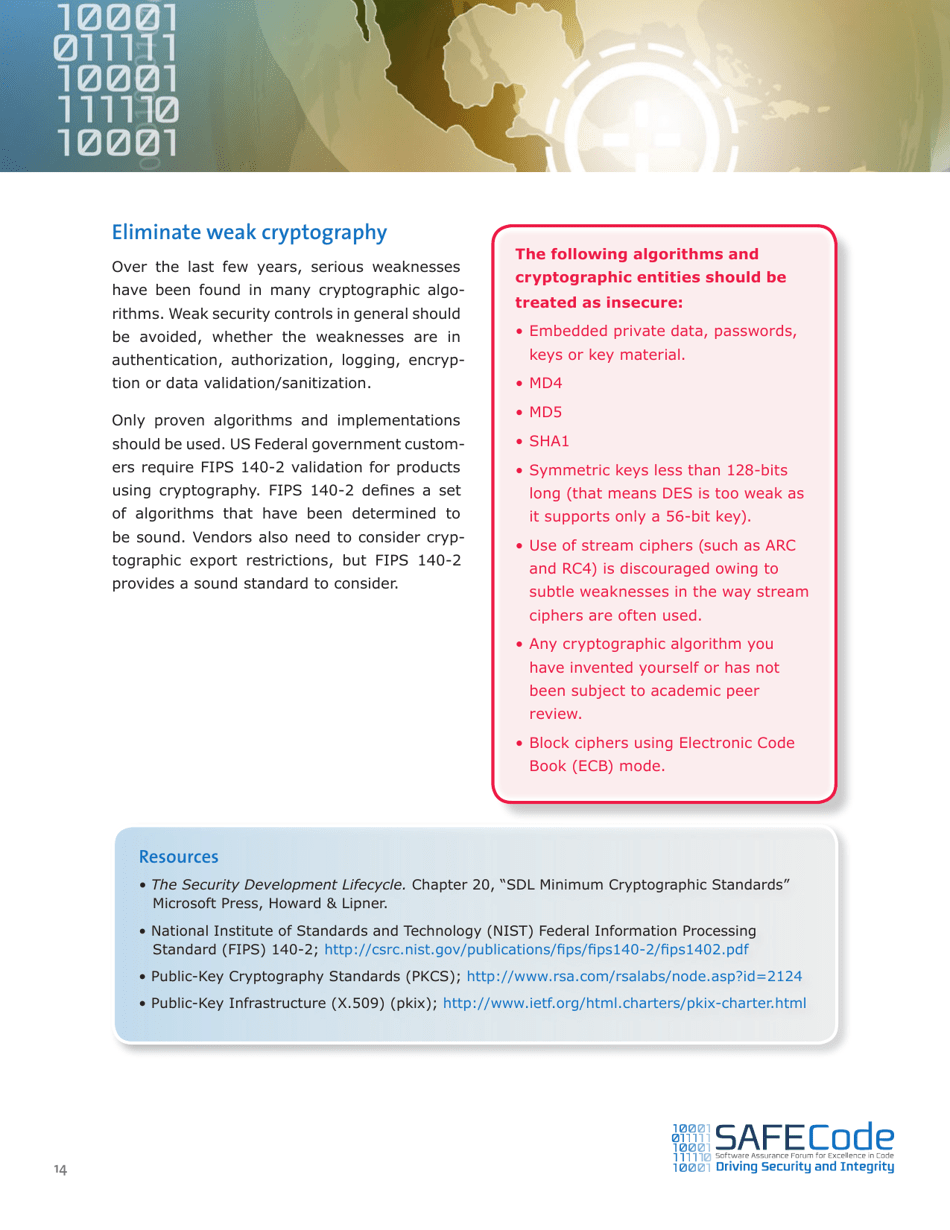 Fundamental Practices for Secure Software Development - Safecode, Page 16