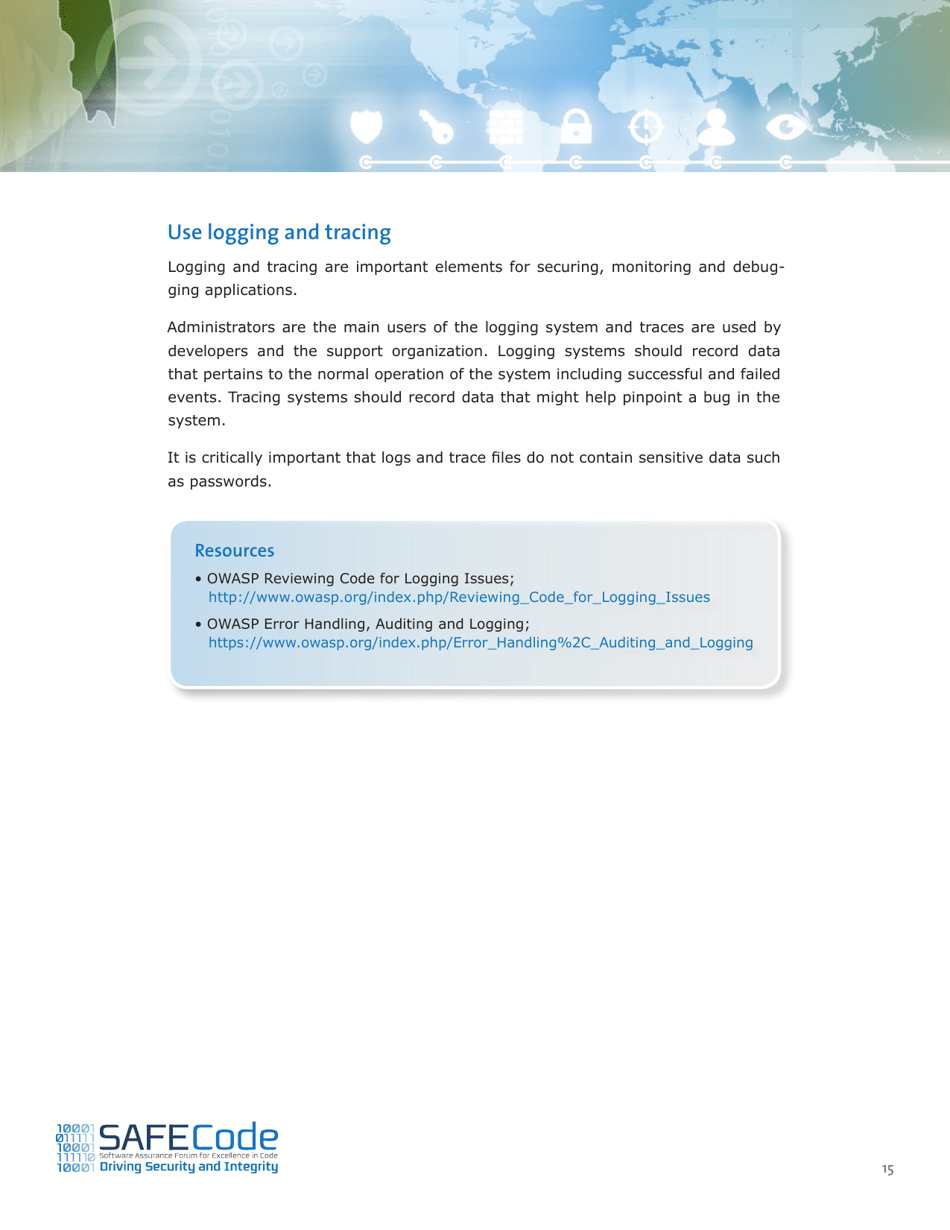 Fundamental Practices for Secure Software Development - Safecode, Page 17