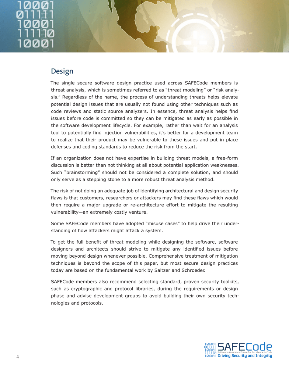 Fundamental Practices for Secure Software Development - Safecode, Page 6