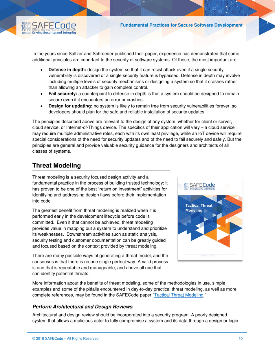 Fundamental Practices for Secure Software Development - Safecode, Page 10