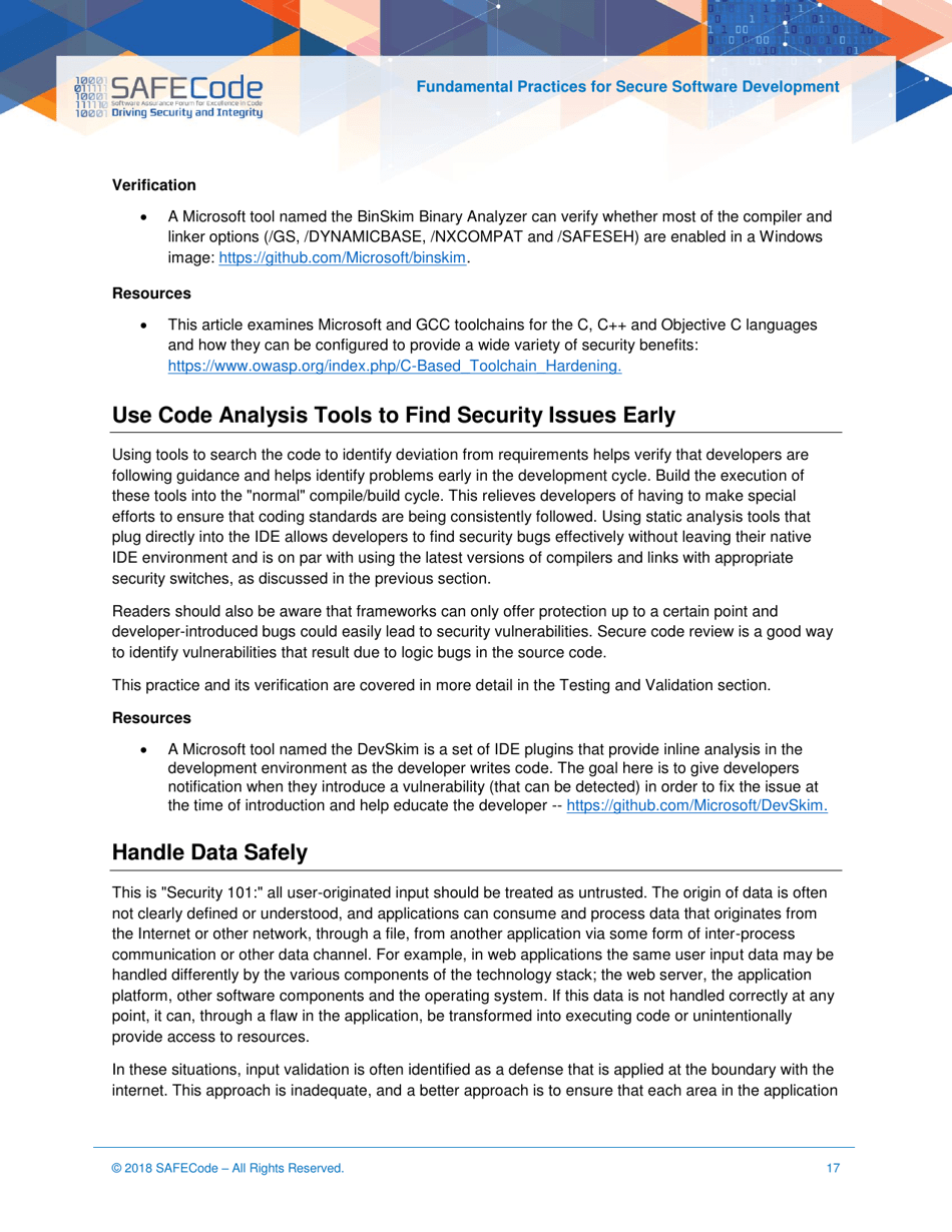 Fundamental Practices for Secure Software Development - Safecode, Page 17