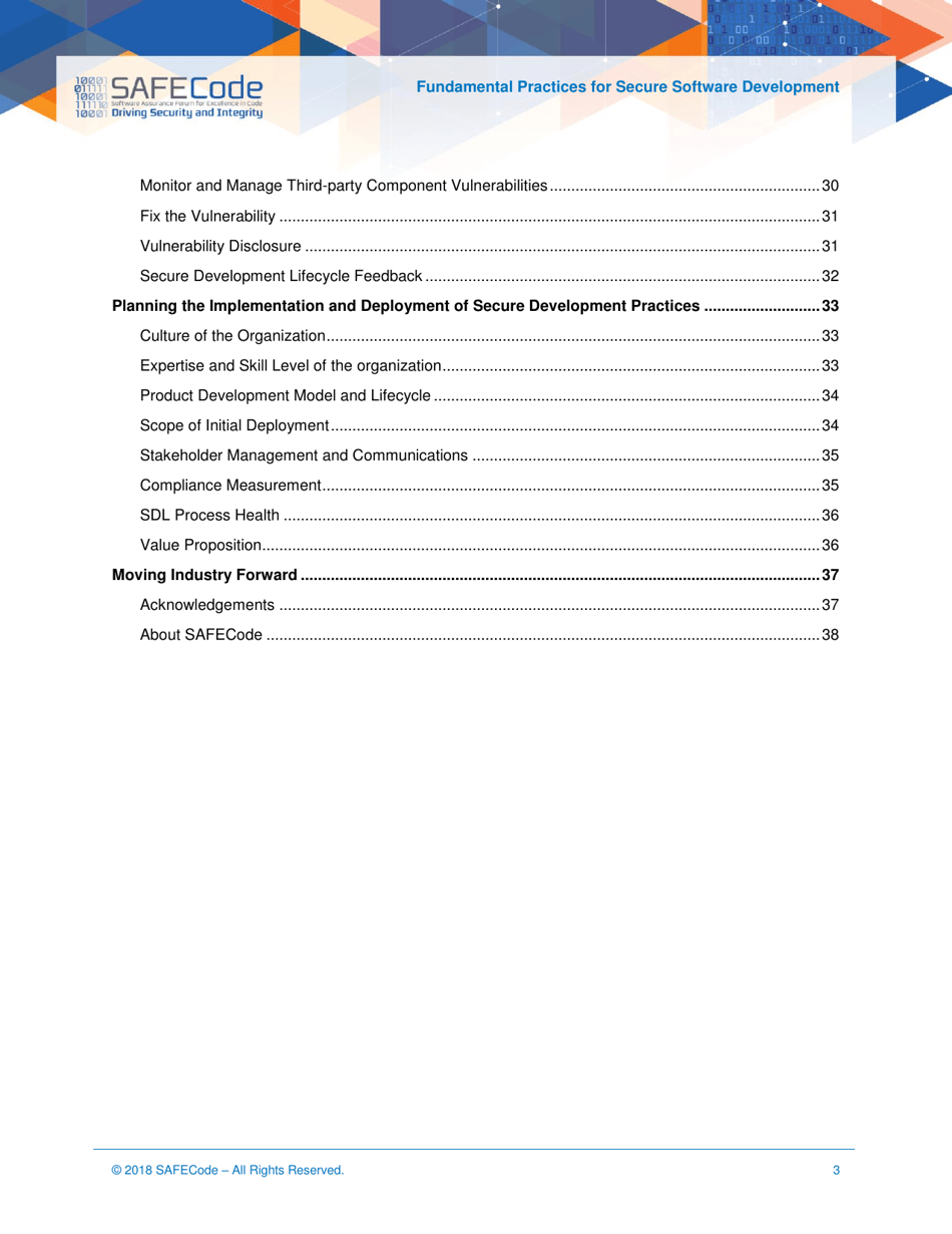Fundamental Practices for Secure Software Development - Safecode, Page 3