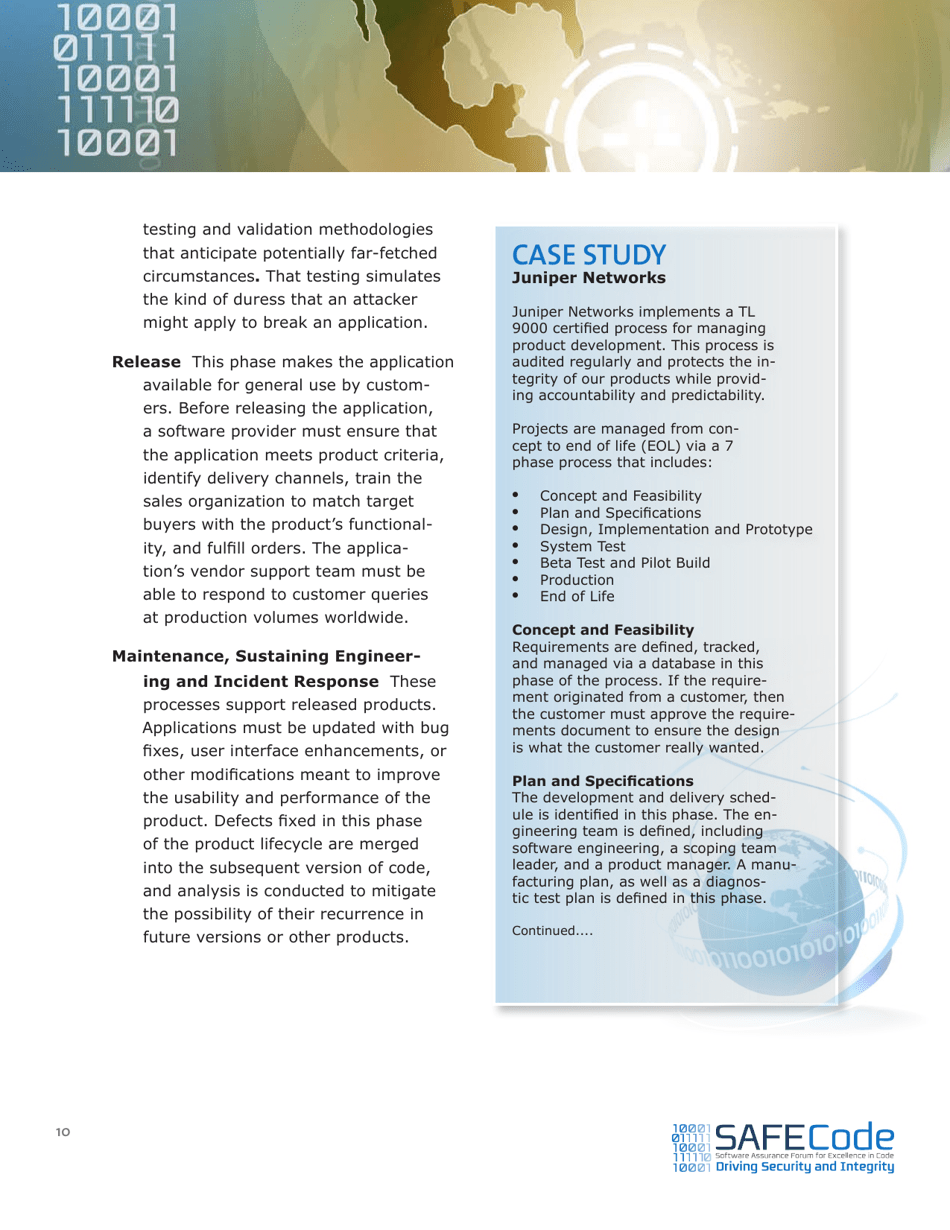 Software Assurance: an Overview of Current Industry Best Practices - Safecode, Page 10