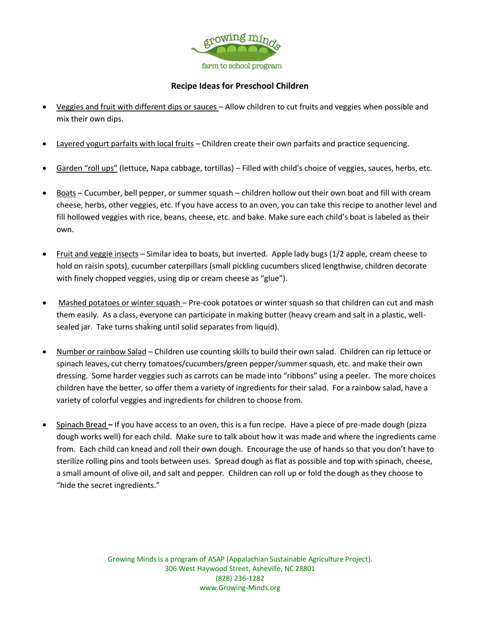 Cooking With Preschool Children - Growing Minds, Page 3