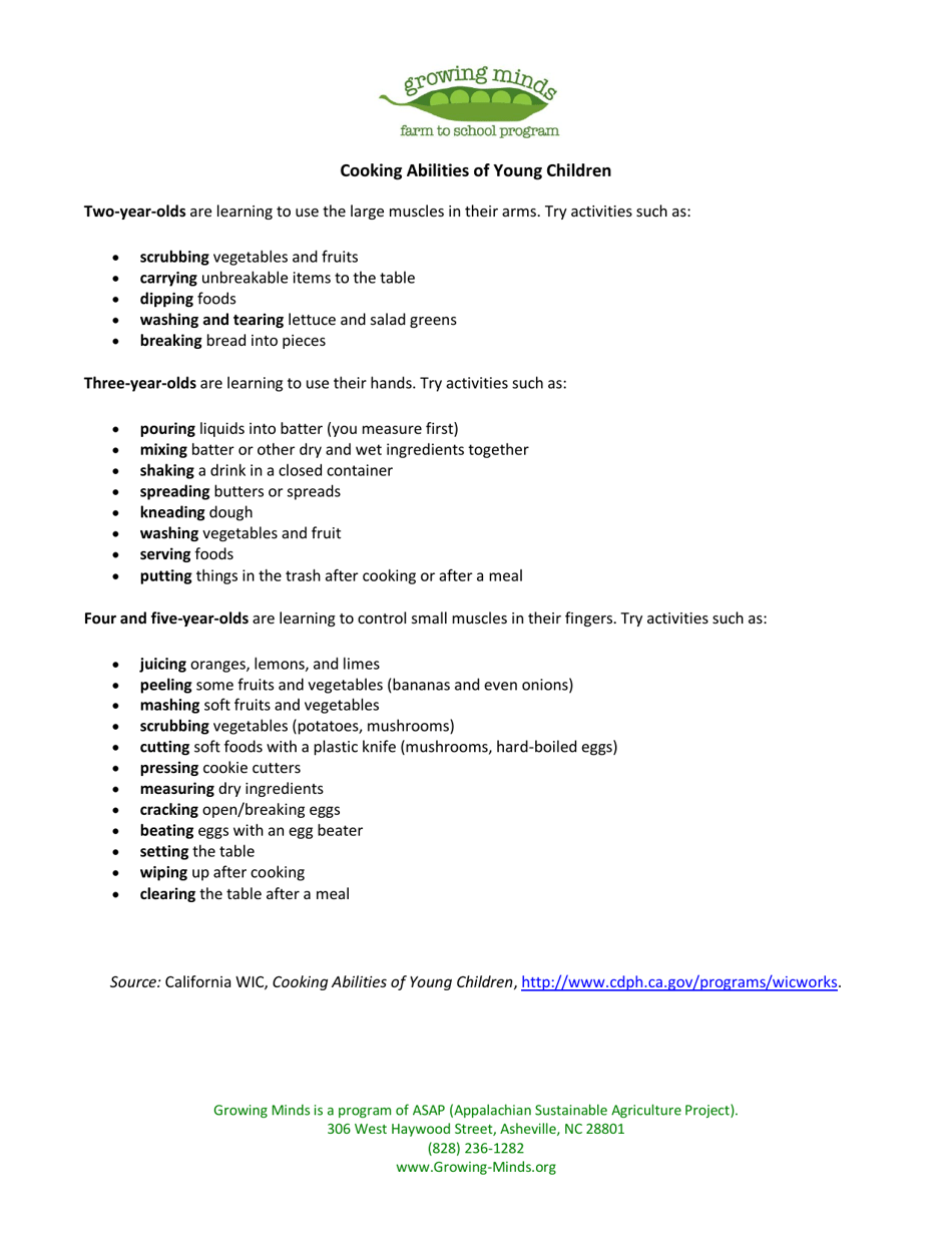 Cooking With Preschool Children - Growing Minds, Page 4