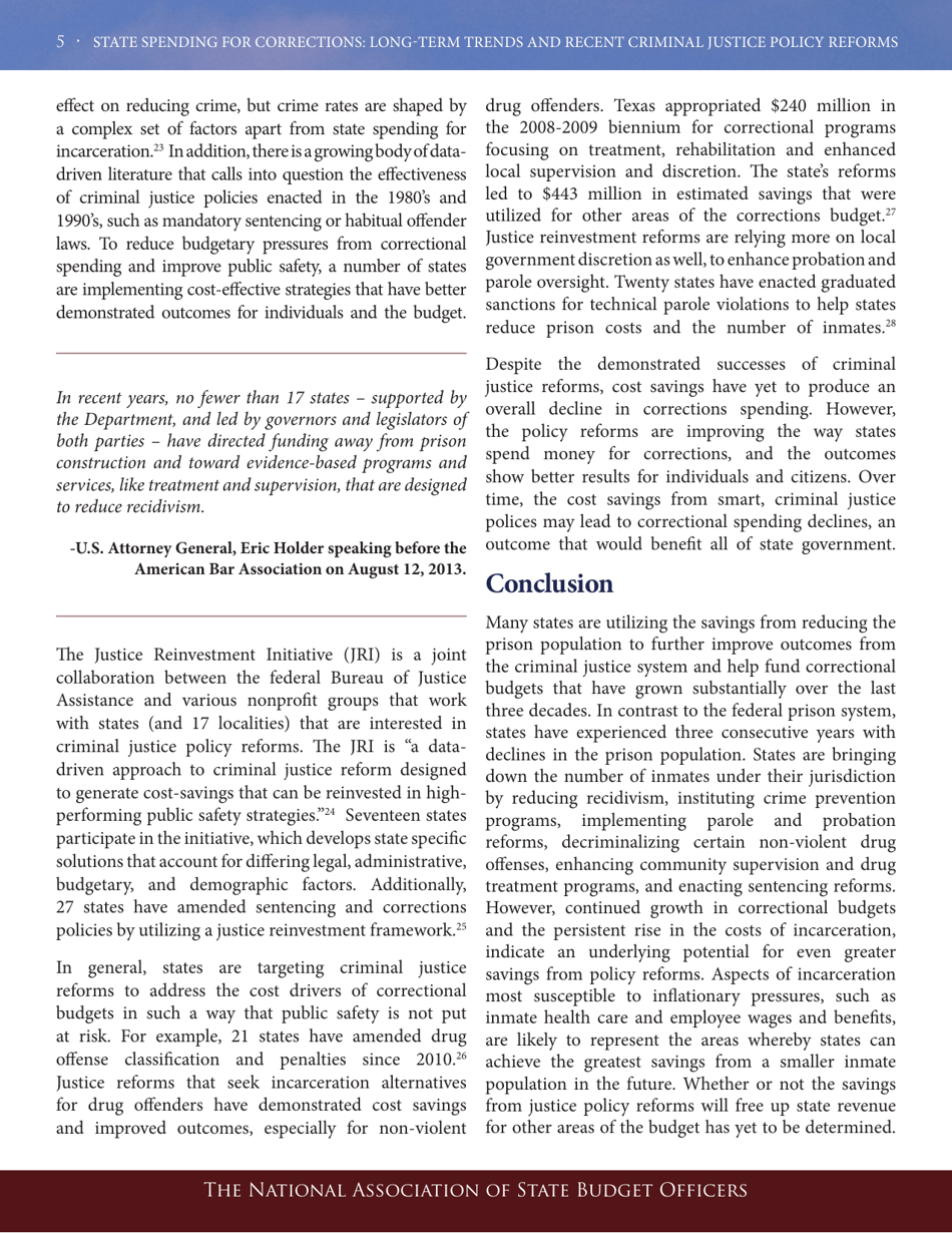 State Spending for Corrections: Long-Term Trends and Recent Criminal Justice Policy Reforms - the National Association of State Budget Officers, Page 5