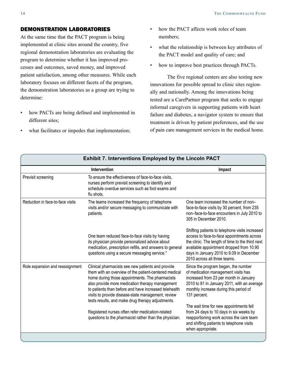 The Veterans Health Administration: Implementing Patient-Centered Medical Homes in the Nations Largest Integrated Delivery System - the Commonwealth Fund Case Study, Page 14