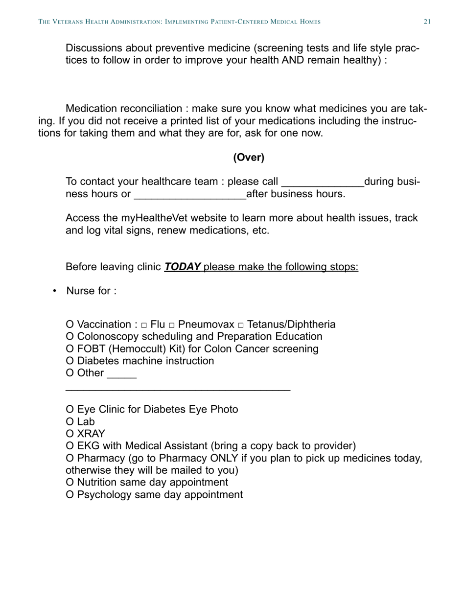 The Veterans Health Administration: Implementing Patient-Centered Medical Homes in the Nations Largest Integrated Delivery System - the Commonwealth Fund Case Study, Page 21