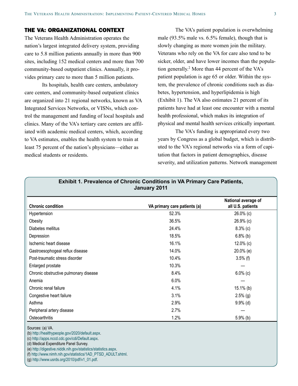 The Veterans Health Administration: Implementing Patient-Centered Medical Homes in the Nations Largest Integrated Delivery System - the Commonwealth Fund Case Study, Page 3