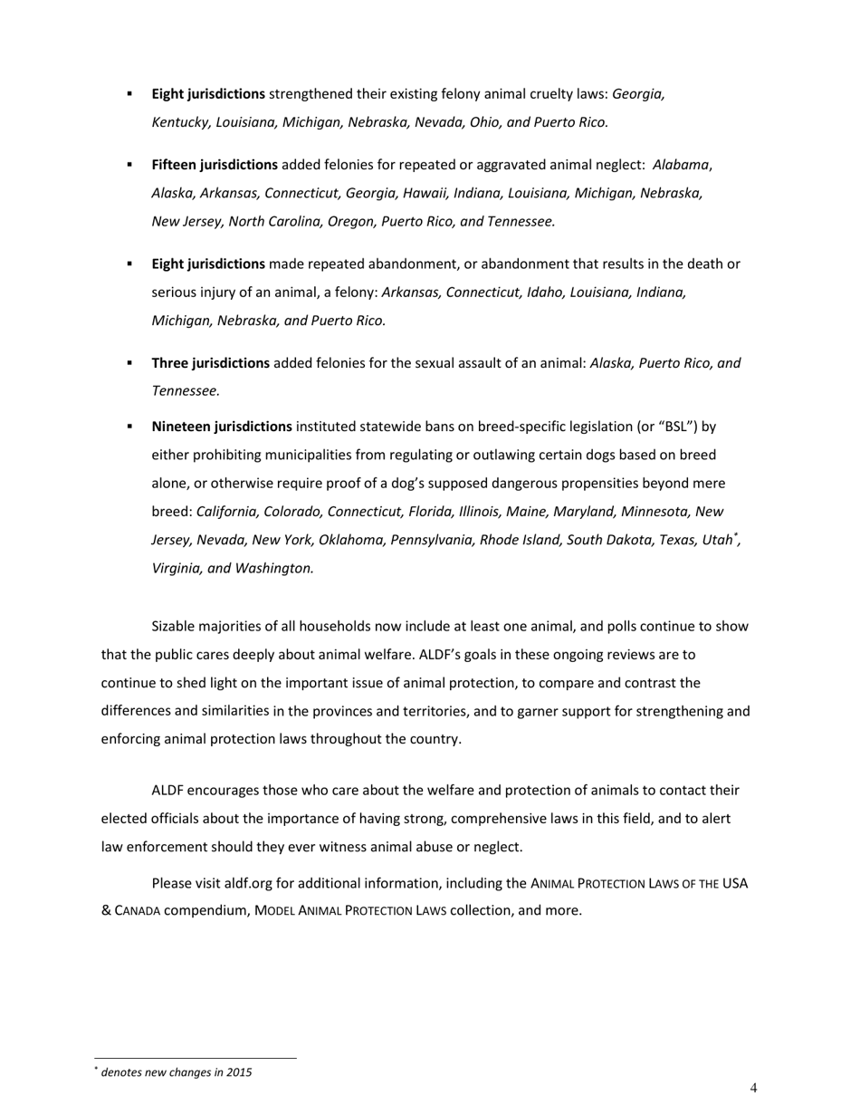 U.S. Animal Protection Laws Rankings: Comparing Overall Strength  Comprehensiveness - Animal Legal Defense Fund, Page 5