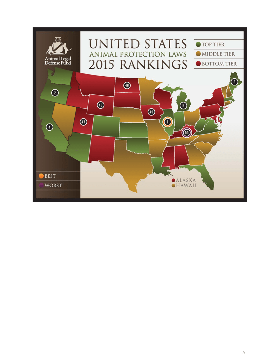 U.S. Animal Protection Laws Rankings: Comparing Overall Strength  Comprehensiveness - Animal Legal Defense Fund, Page 6