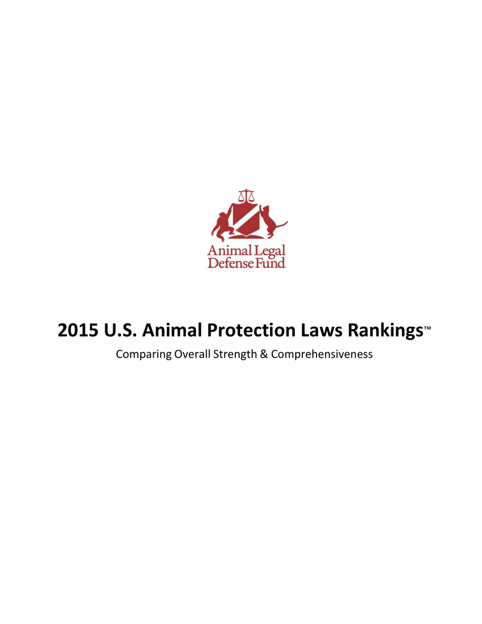 2015 U.S. Animal Protection Laws Rankings: Comparing Overall Strength ...
