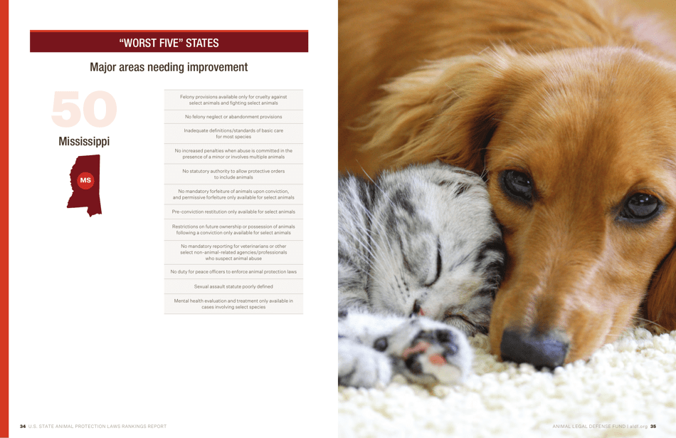 U.S. Animal Protection Laws Rankings: Comparing Overall Strength  Comprehensiveness - Animal Legal Defense Fund, Page 18