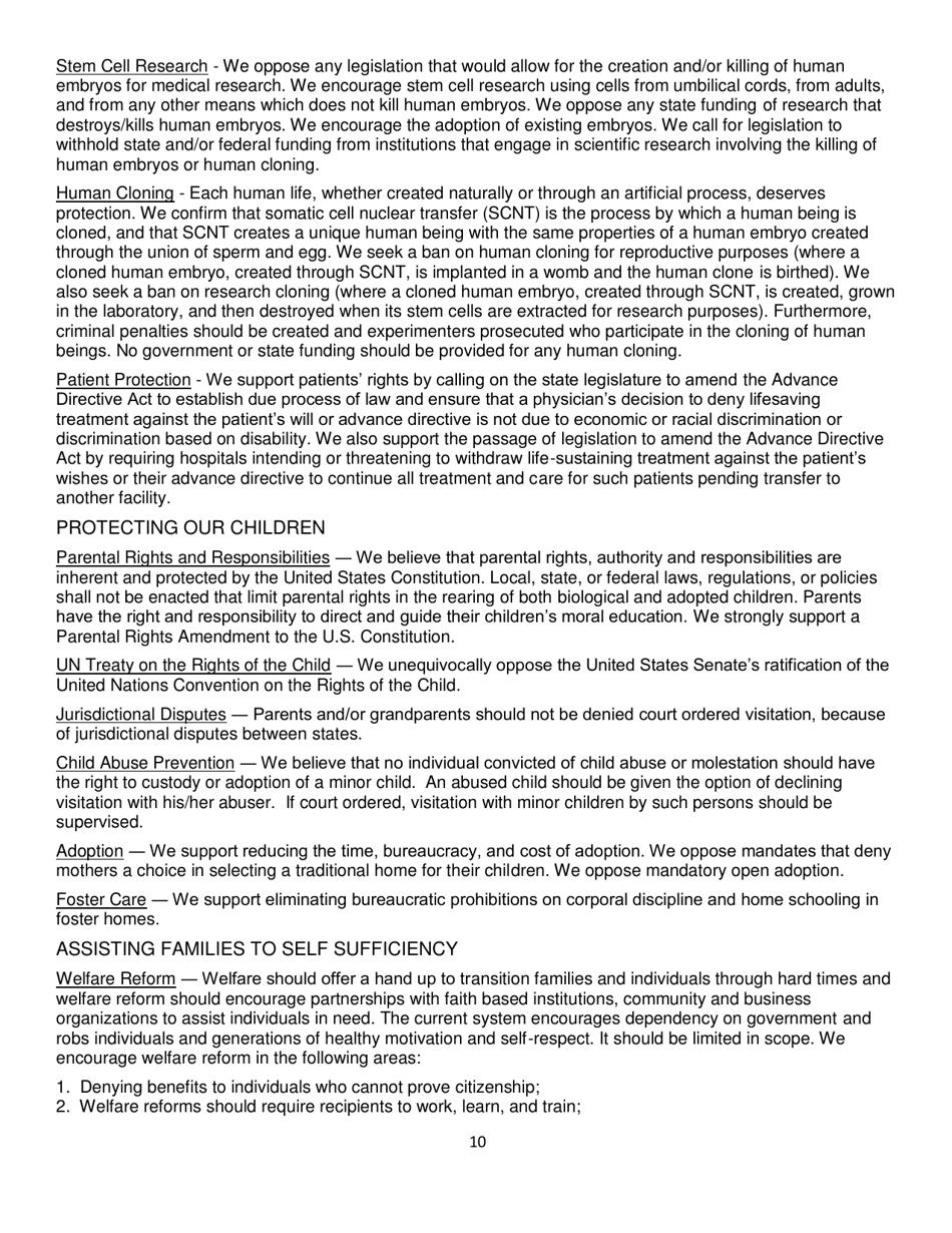 Report of Platform Committee - Republican Party of Texas, Page 18