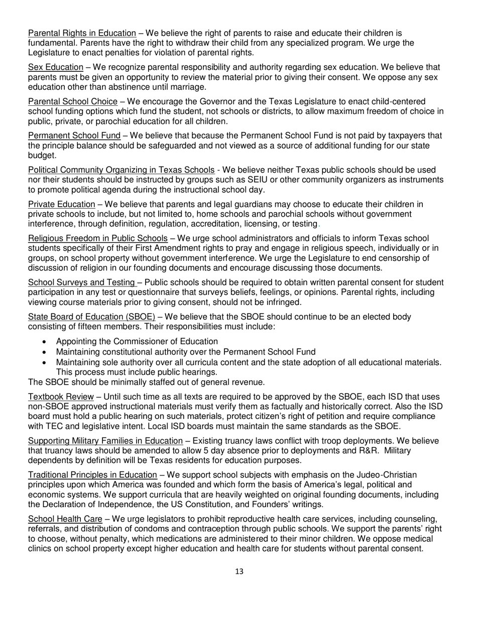 Report of Platform Committee - Republican Party of Texas, Page 21