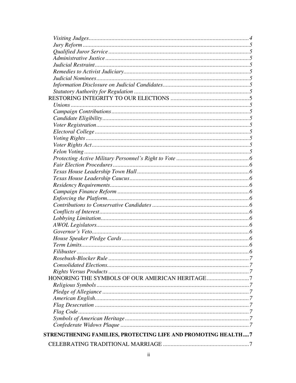 Report of Platform Committee - Republican Party of Texas, Page 3