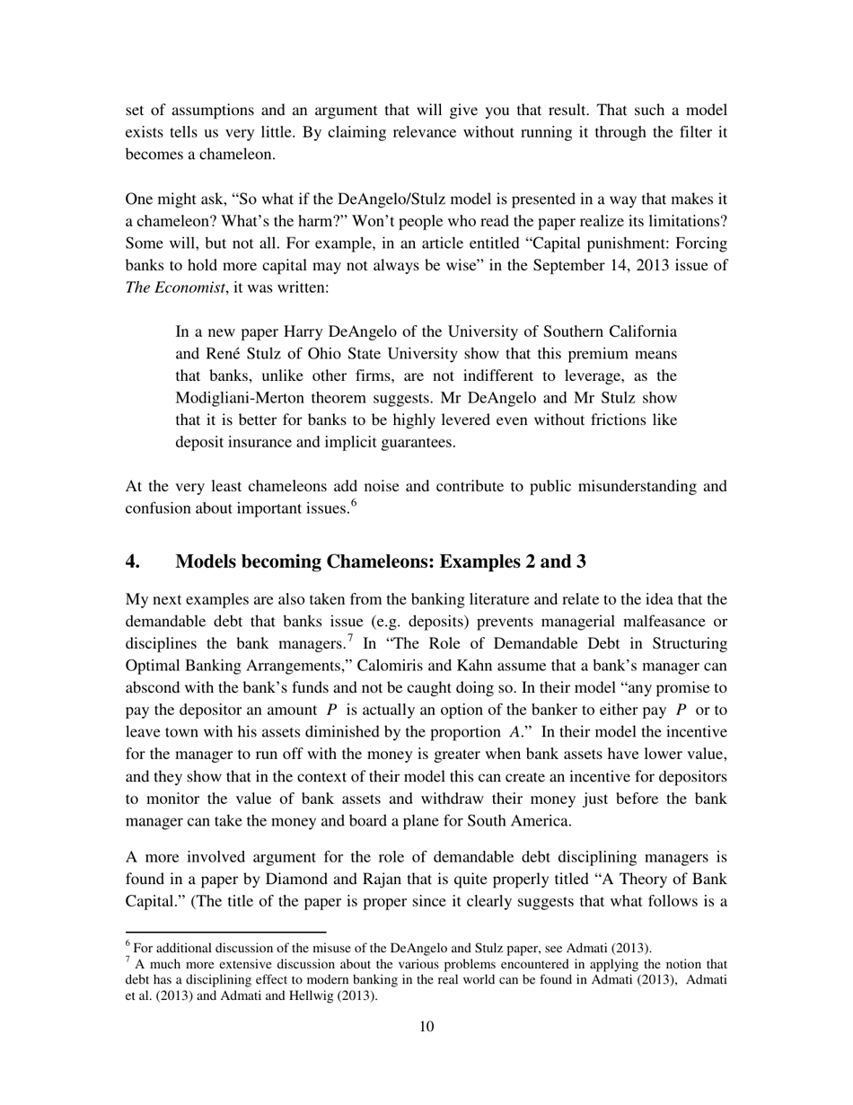 Chameleons: the Misuse of Theoretical Models in Finance and Economics - Paul Pfleiderer, Stanford University, Page 11