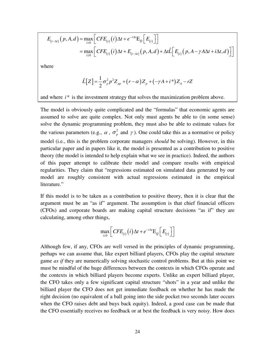 Chameleons: the Misuse of Theoretical Models in Finance and Economics - Paul Pfleiderer, Stanford University, Page 25
