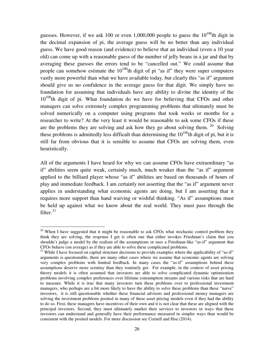 Chameleons: the Misuse of Theoretical Models in Finance and Economics - Paul Pfleiderer, Stanford University, Page 27