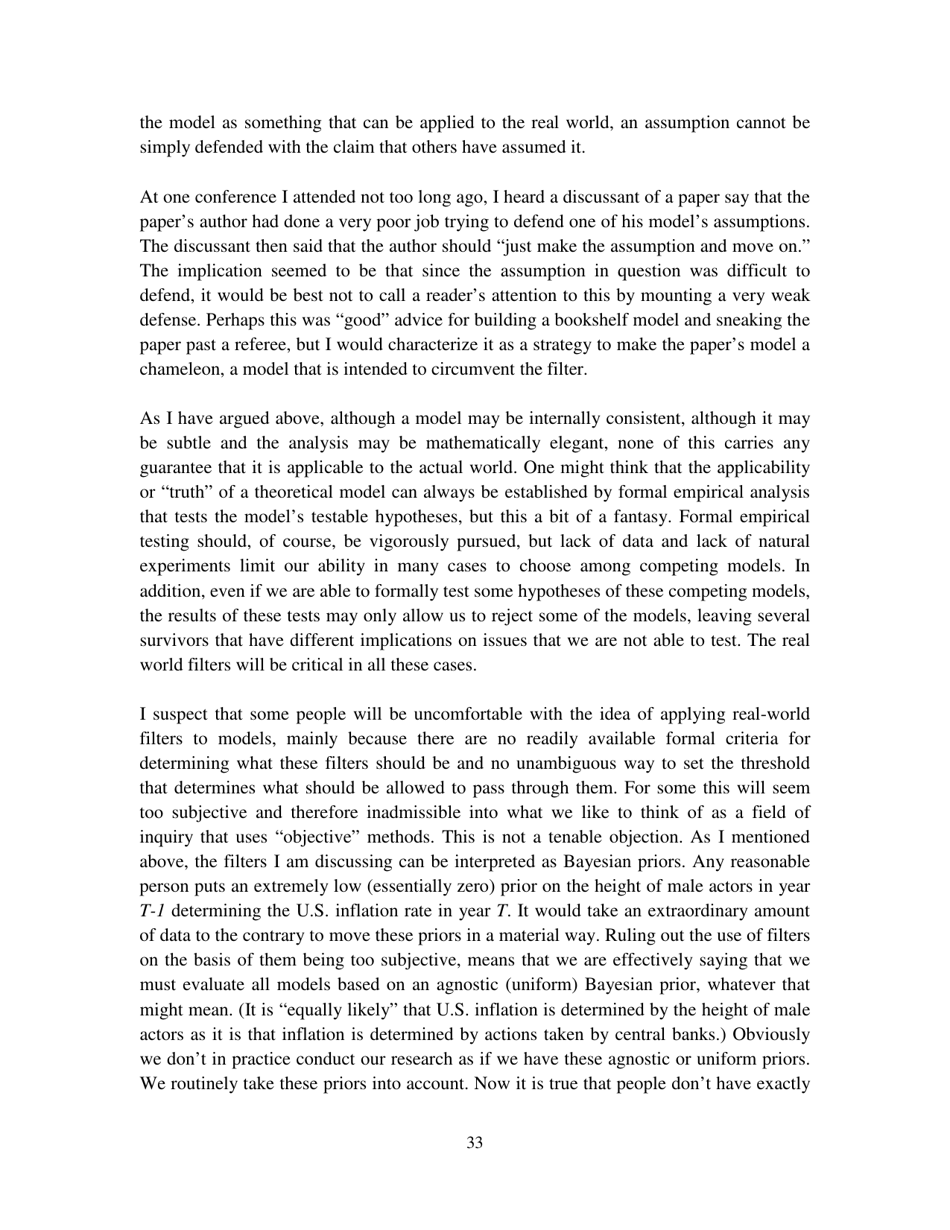 Chameleons: the Misuse of Theoretical Models in Finance and Economics - Paul Pfleiderer, Stanford University, Page 34