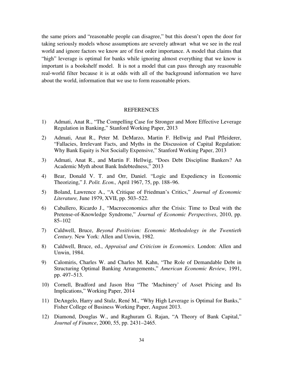 Chameleons: the Misuse of Theoretical Models in Finance and Economics - Paul Pfleiderer, Stanford University, Page 35