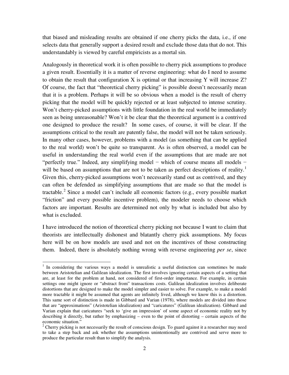 Chameleons: the Misuse of Theoretical Models in Finance and Economics - Paul Pfleiderer, Stanford University, Page 3