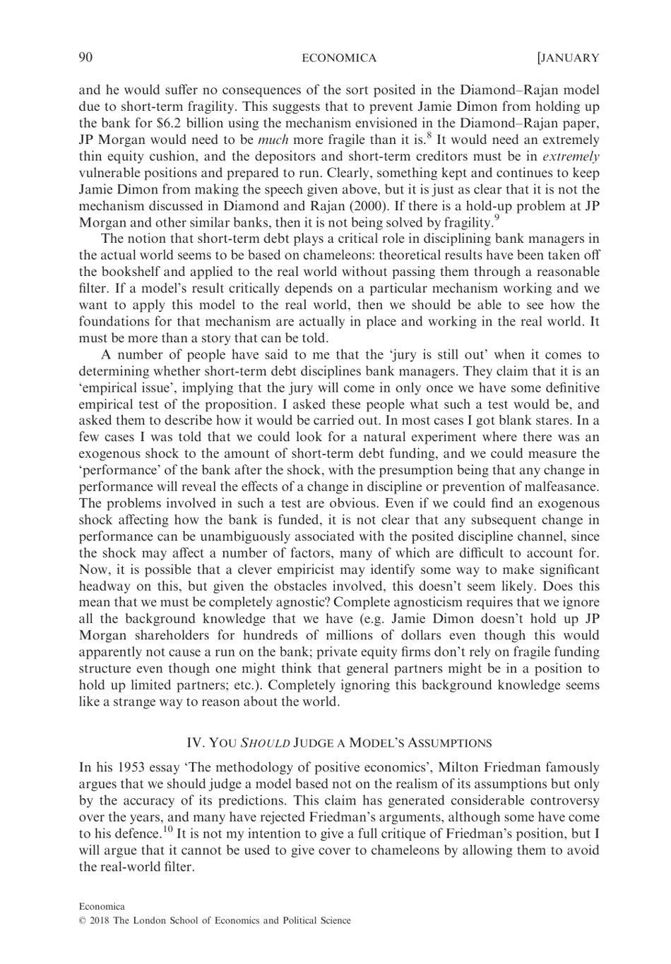 Chameleons: the Misuse of Theoretical Models in Finance and Economics - Paul Pfleiderer, Stanford University, Page 10