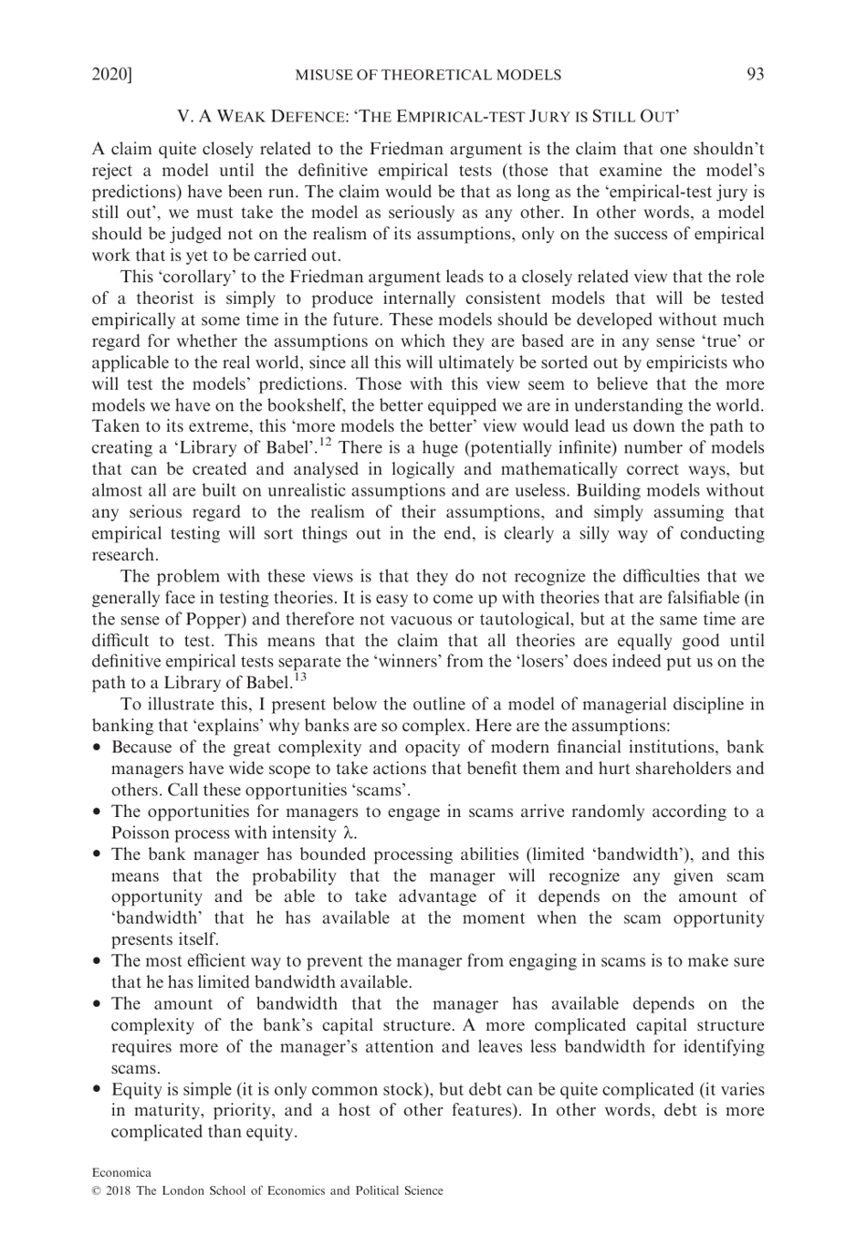 Chameleons: the Misuse of Theoretical Models in Finance and Economics - Paul Pfleiderer, Stanford University, Page 13