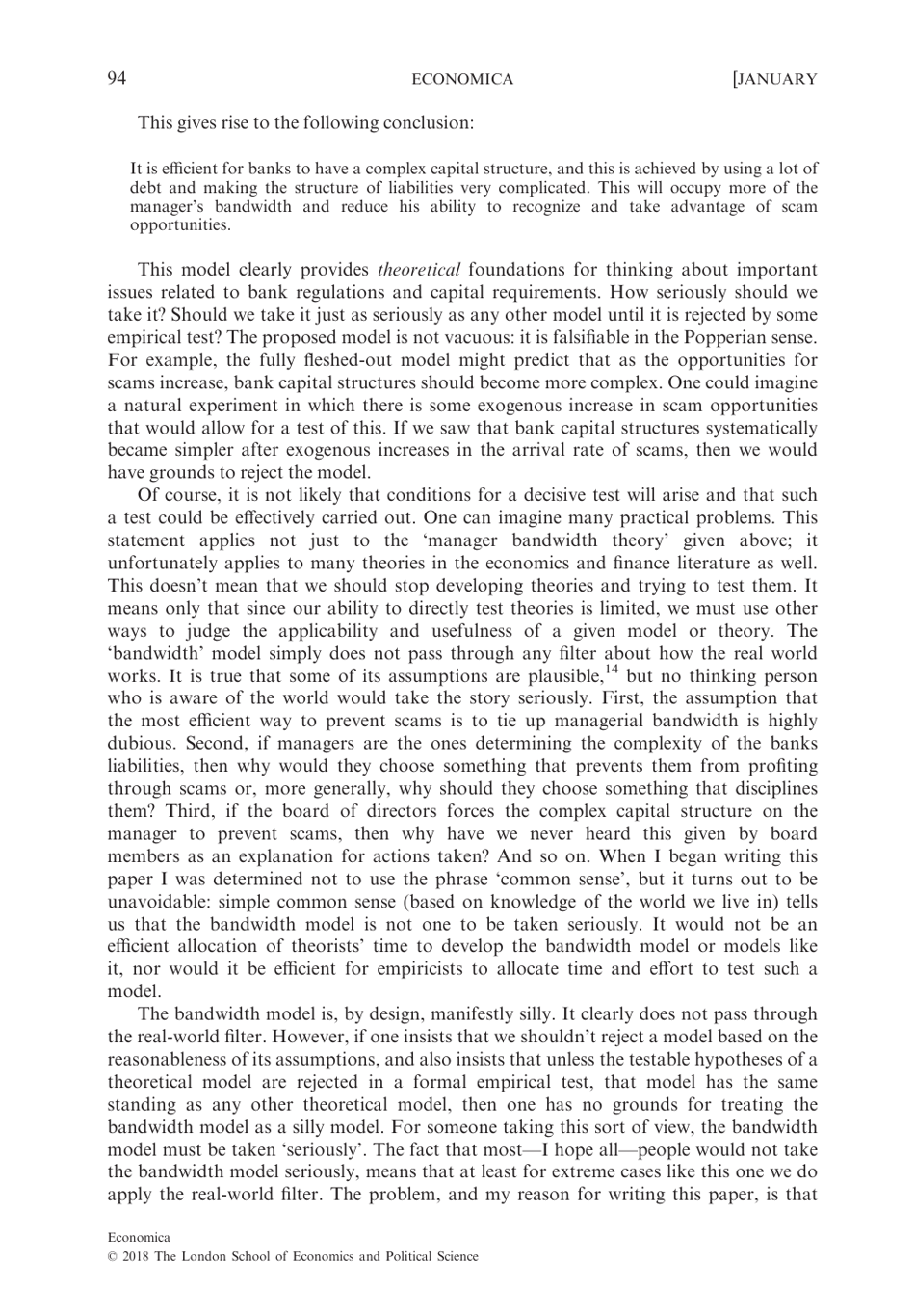 Chameleons: the Misuse of Theoretical Models in Finance and Economics - Paul Pfleiderer, Stanford University, Page 14