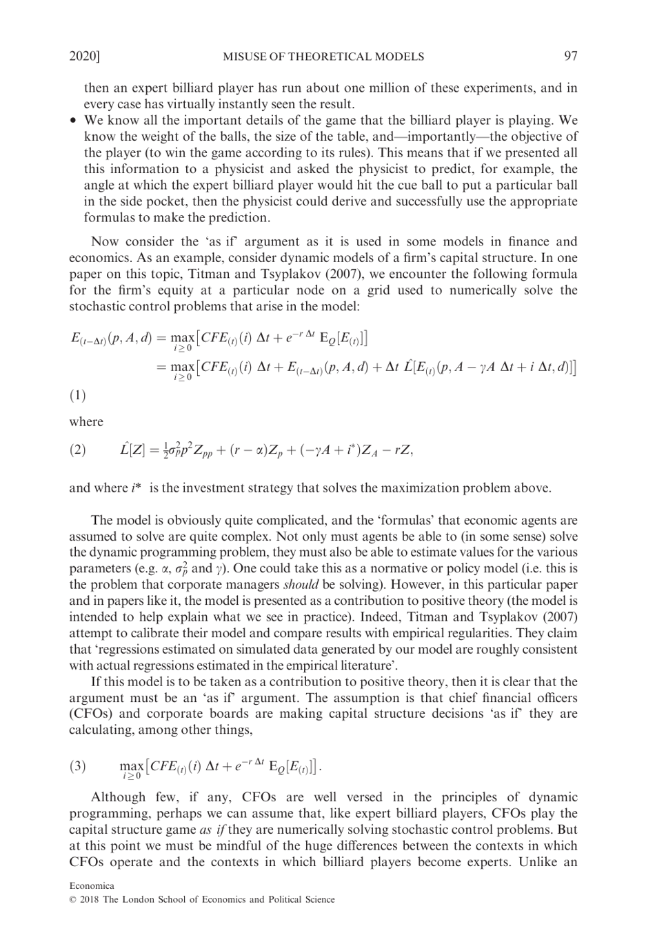 Chameleons: the Misuse of Theoretical Models in Finance and Economics - Paul Pfleiderer, Stanford University, Page 17