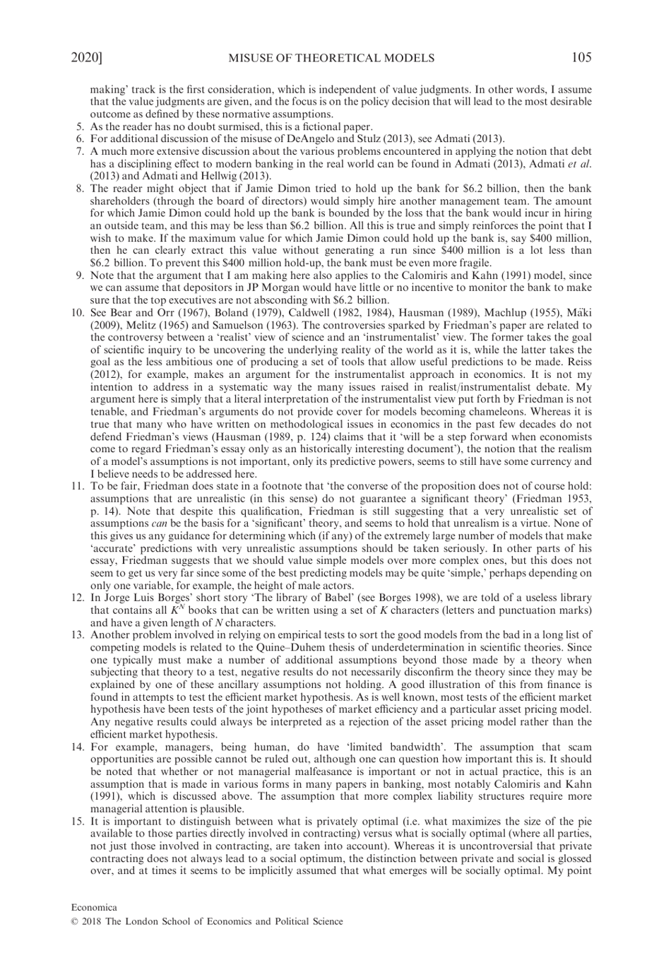 Chameleons: the Misuse of Theoretical Models in Finance and Economics - Paul Pfleiderer, Stanford University, Page 25