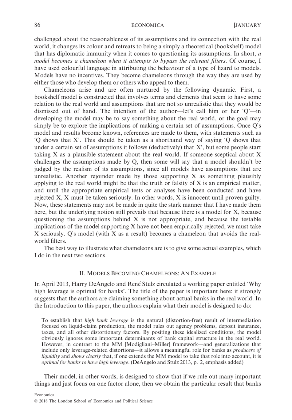 Chameleons: the Misuse of Theoretical Models in Finance and Economics - Paul Pfleiderer, Stanford University, Page 6