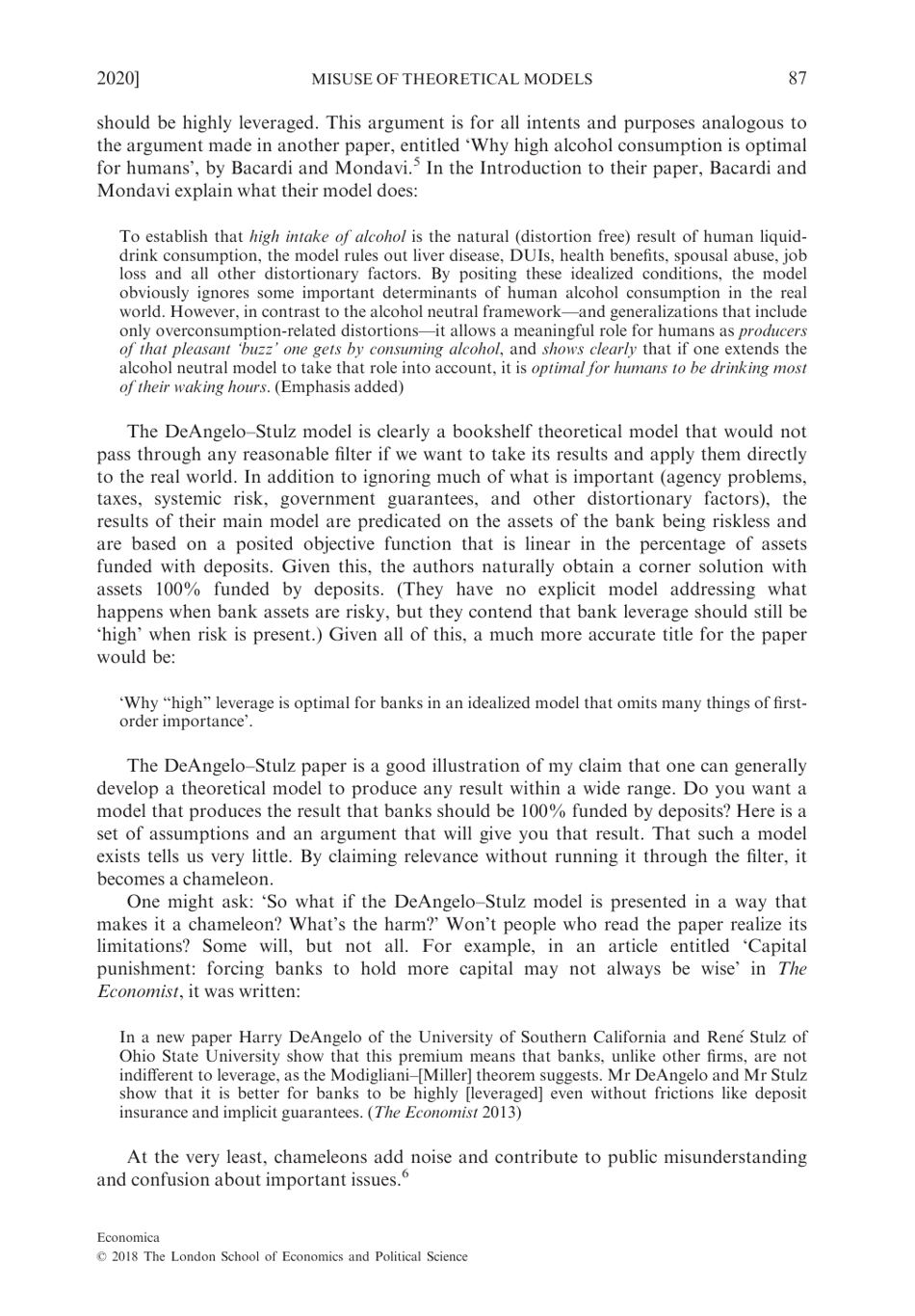 Chameleons: the Misuse of Theoretical Models in Finance and Economics - Paul Pfleiderer, Stanford University, Page 7