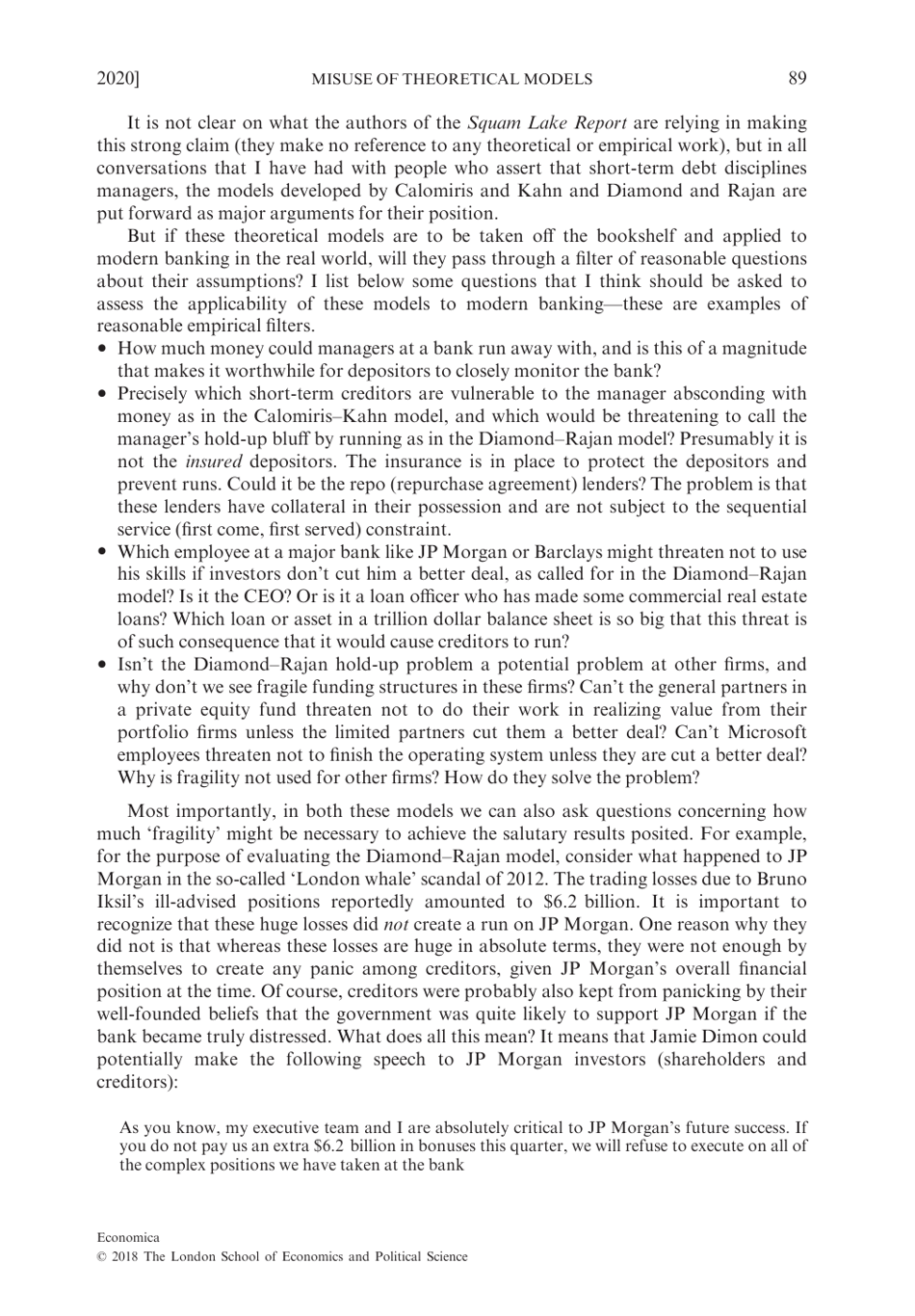 Chameleons: the Misuse of Theoretical Models in Finance and Economics - Paul Pfleiderer, Stanford University, Page 9