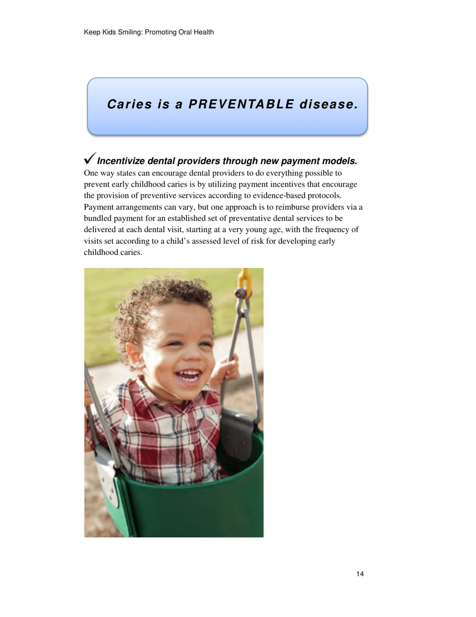 Keep Kids Smiling: Promoting Oral Health Through the Medicaid Benefit for Children  Adolescents, Page 17