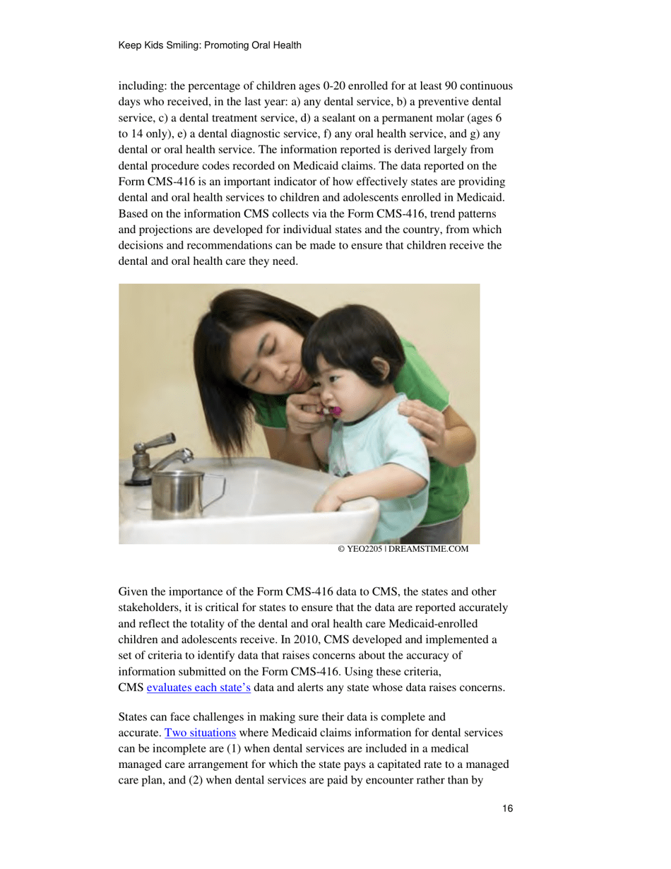 Keep Kids Smiling: Promoting Oral Health Through the Medicaid Benefit for Children  Adolescents, Page 19