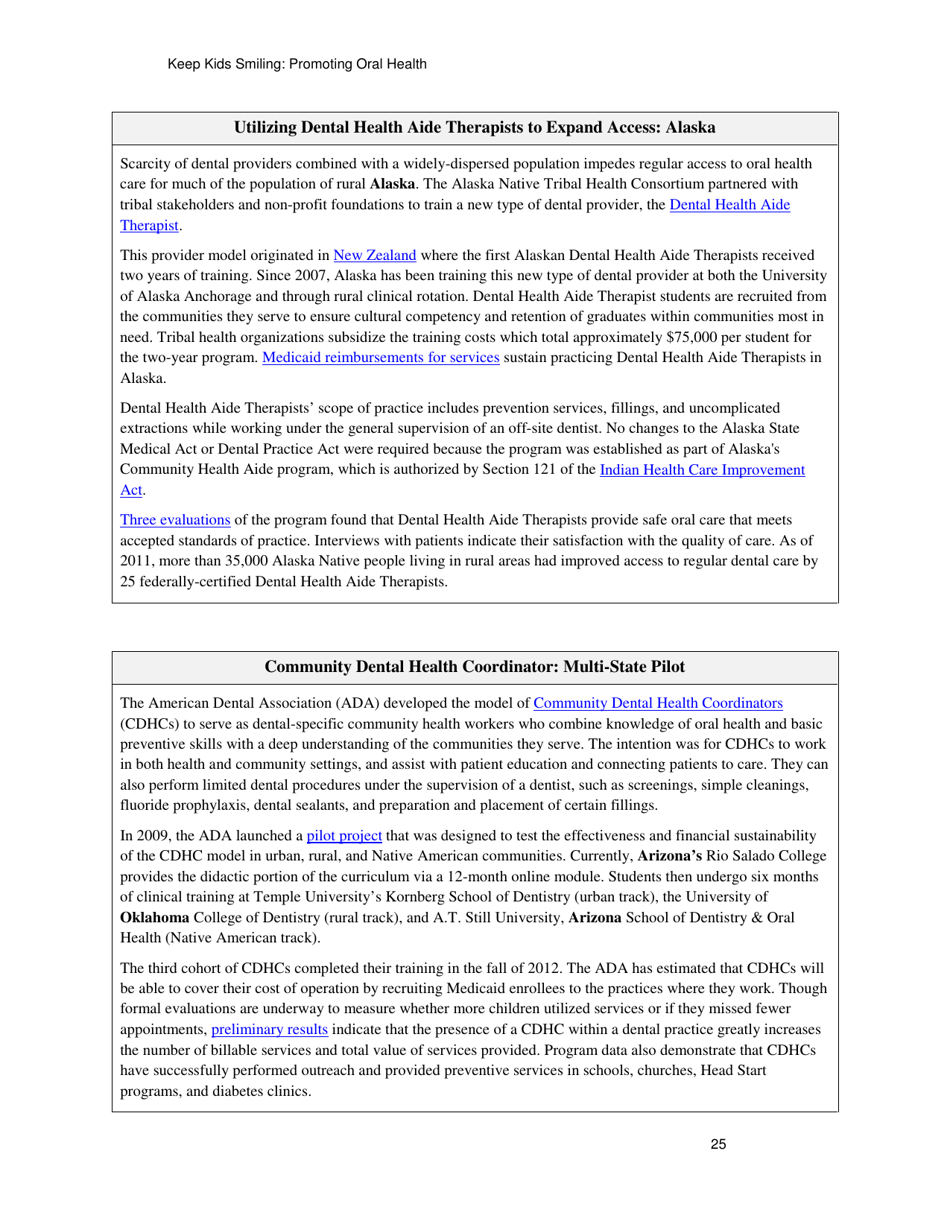 Keep Kids Smiling: Promoting Oral Health Through the Medicaid Benefit for Children  Adolescents, Page 28