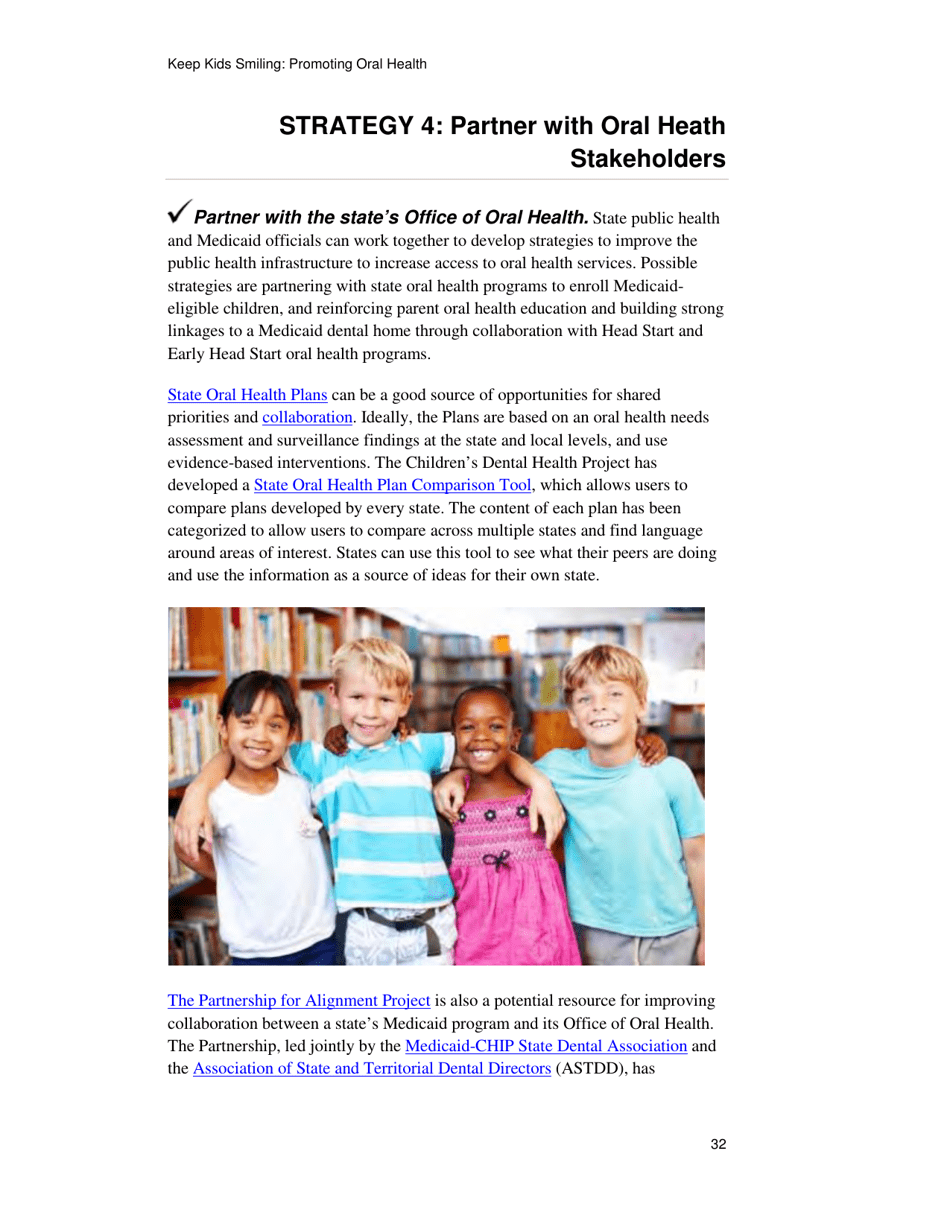 Keep Kids Smiling: Promoting Oral Health Through the Medicaid Benefit for Children  Adolescents, Page 35