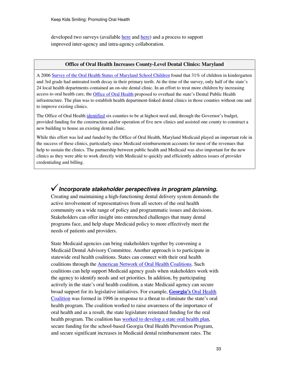 Keep Kids Smiling: Promoting Oral Health Through the Medicaid Benefit for Children  Adolescents, Page 36