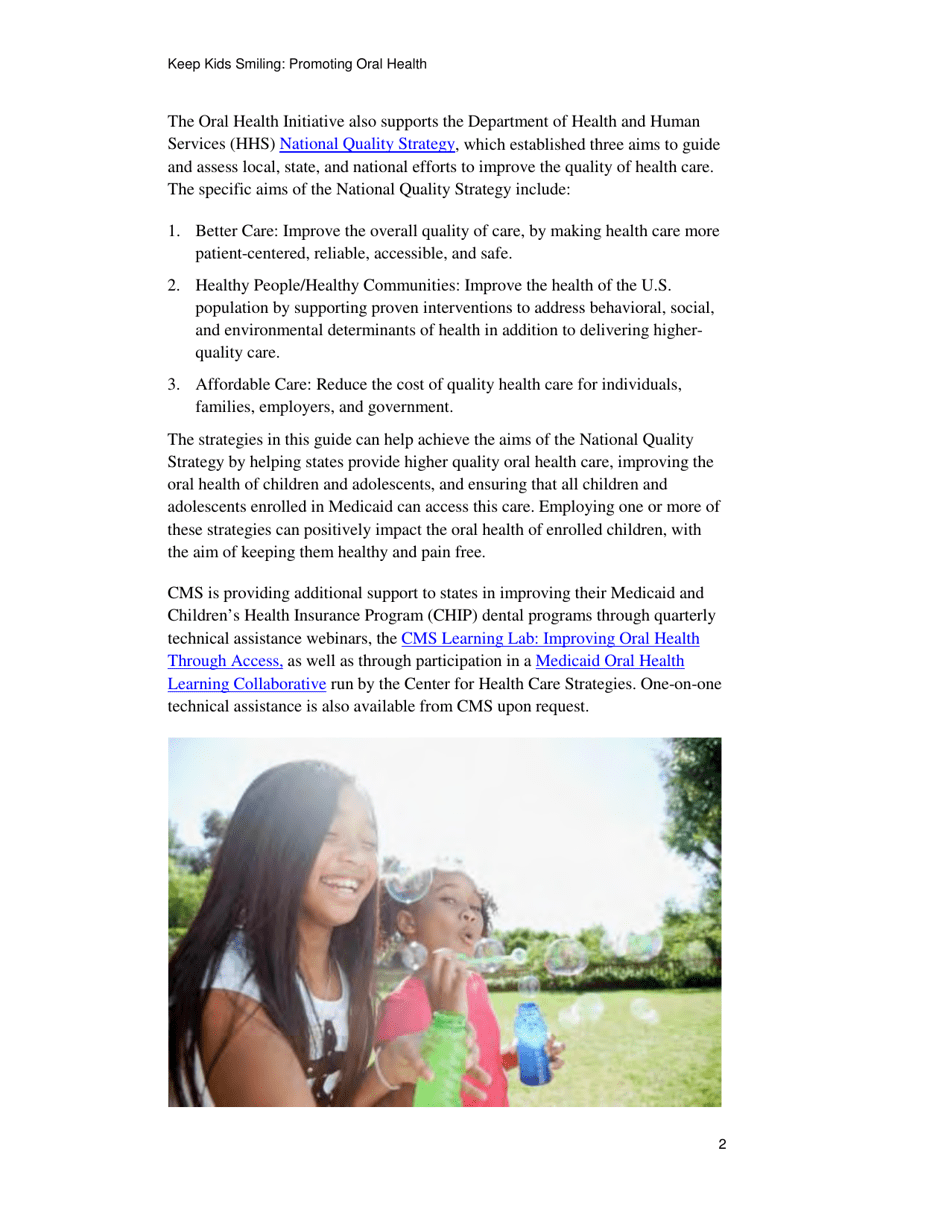 Keep Kids Smiling: Promoting Oral Health Through the Medicaid Benefit for Children  Adolescents, Page 5