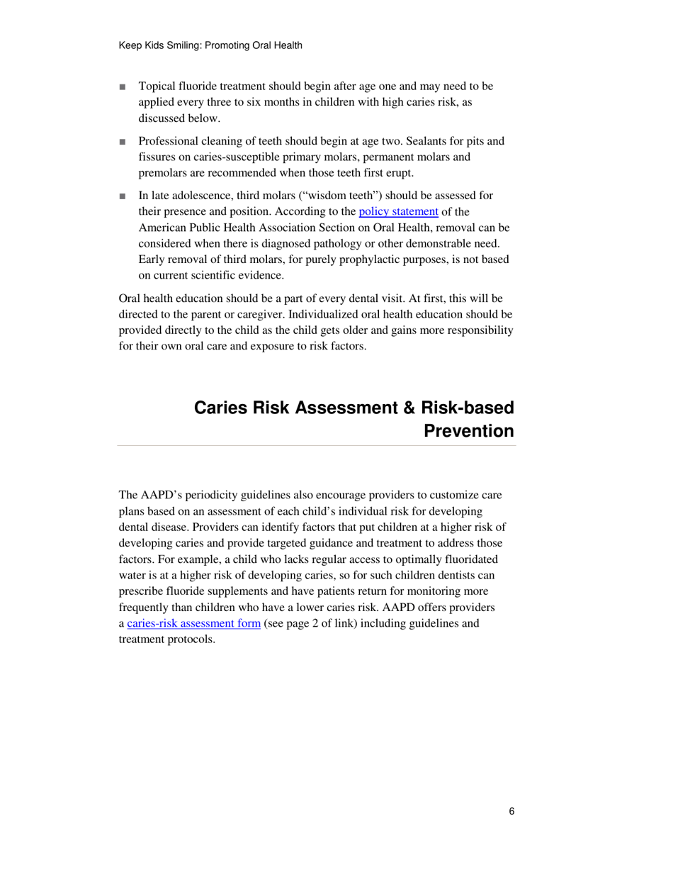Keep Kids Smiling: Promoting Oral Health Through the Medicaid Benefit for Children  Adolescents, Page 9