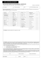 Form MED160 &quot;Application Form for Aviation Medical Certificate&quot; - United Kingdom, Page 2