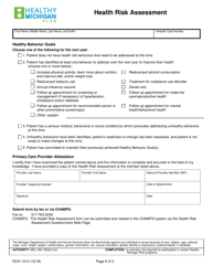 Form DCH-1315 Health Risk Assessment - Michigan, Page 5
